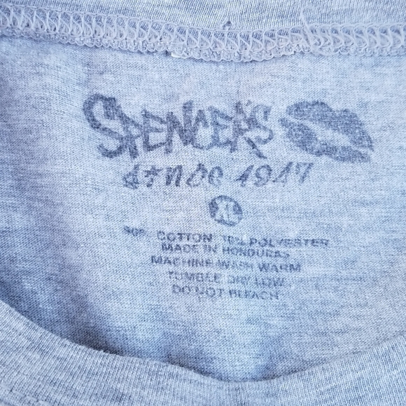 Spencer's t-shirt Gray size xl juniors - Picture 3 of 3